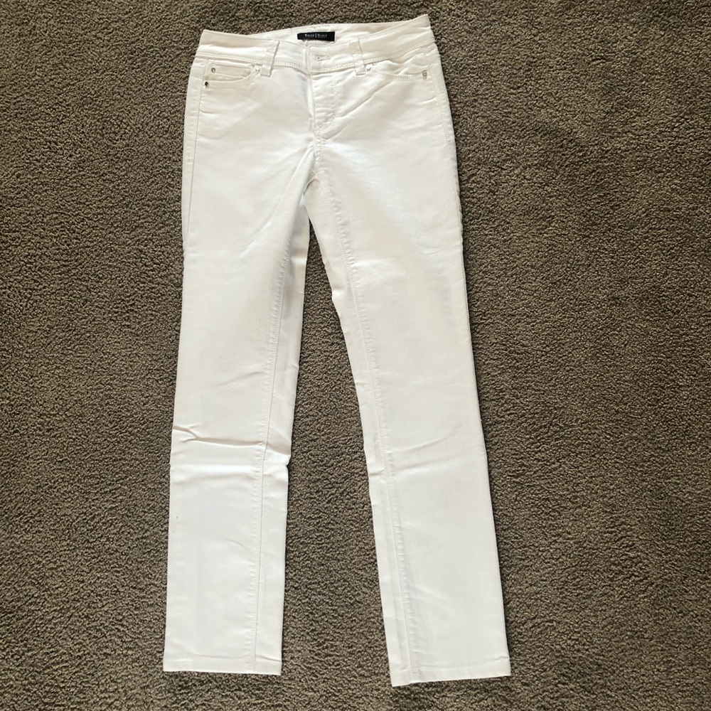White House Black Market Slim Leg White Jeans